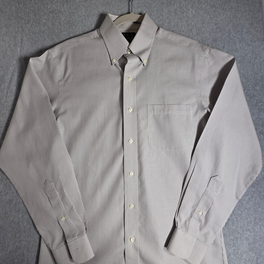 Jos. A. Bank Traveler's Collection Shirt Mens 15-33 Tailored Fit Cotton Striped